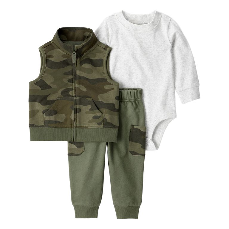 CARTER'S Conjunto 3 piezas Polerón, Pantalón Buzo y Body Bebé Niño