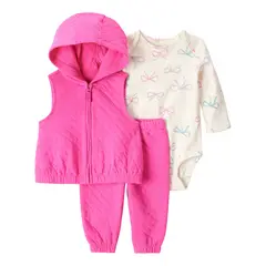 CARTER'S - Conjunto 3 piezas Polerón, Pantalón Buzo y Body Bebé Niña