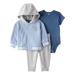 CARTER'S - Conjunto 3 piezas Polerón, Pantalón Buzo y Body Bebé Niño
