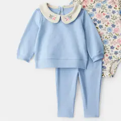 CARTER'S - Conjunto 3 piezas Polerón, Pantalón Buzo y Body Bebé Niño