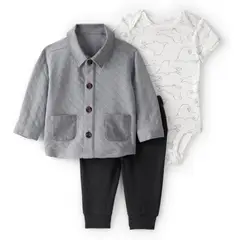 CARTER'S - Conjunto 3 piezas Chaqueta, Pantalón Buzo y Body Bebé Niño