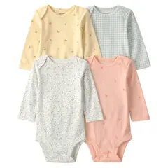 CARTER'S - Pack 4 Bodys Algodón Bebé Niña