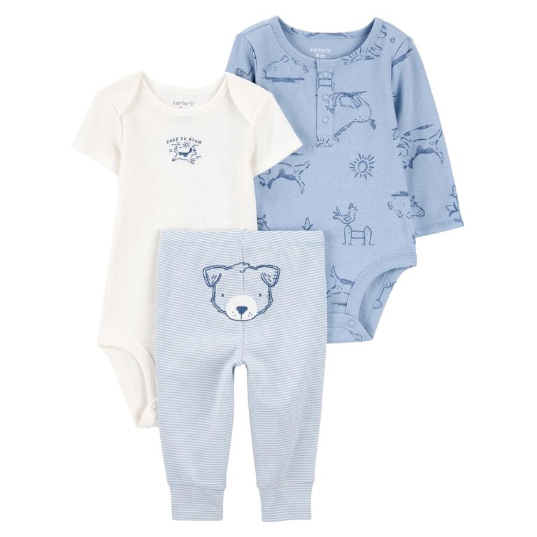 Conjunto 3 Piezas Pantalon y Dos Body Bebé Niño