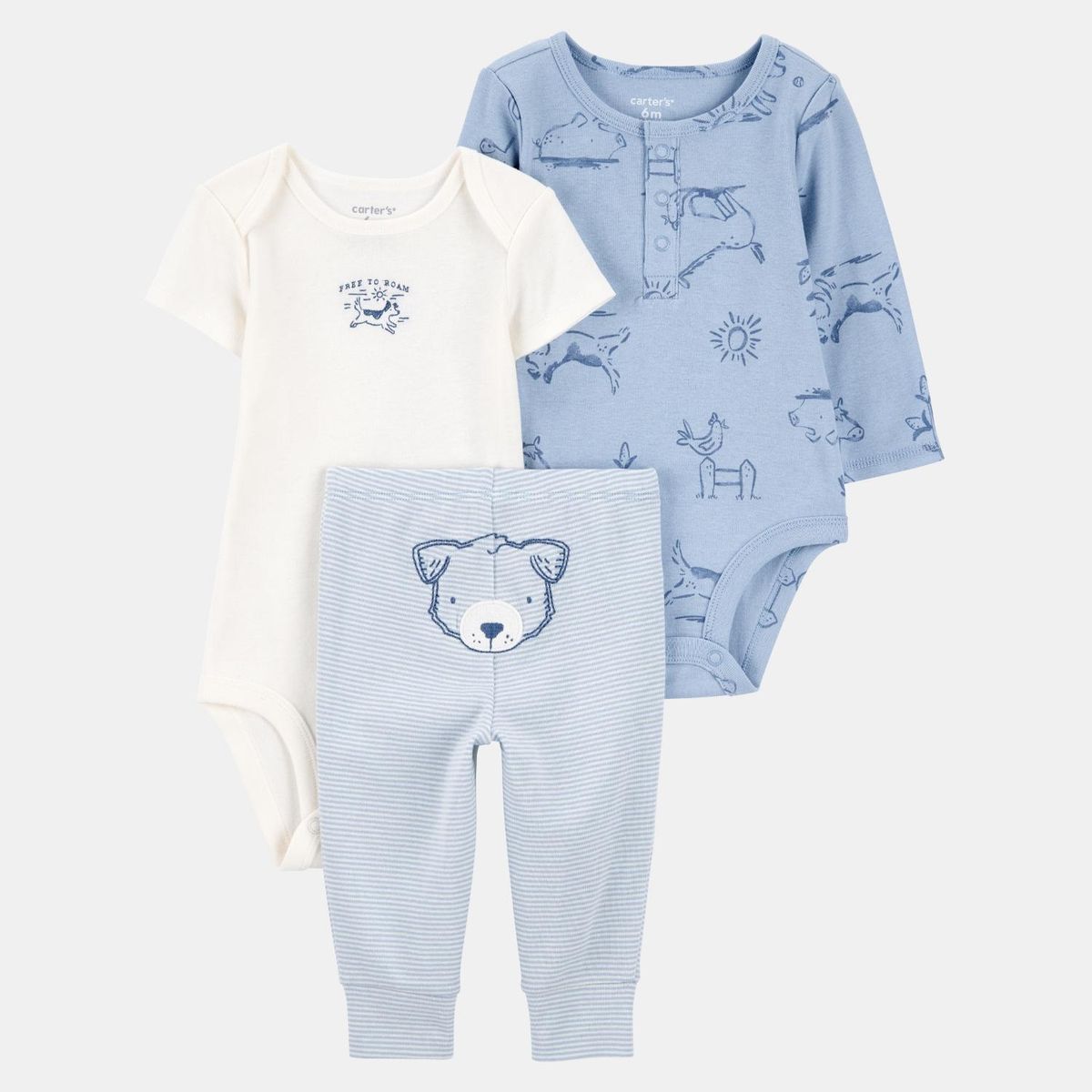 CARTER'S - Conjunto 3 piezas Polerón, Pantalón y Body Bebé Niña Carter's