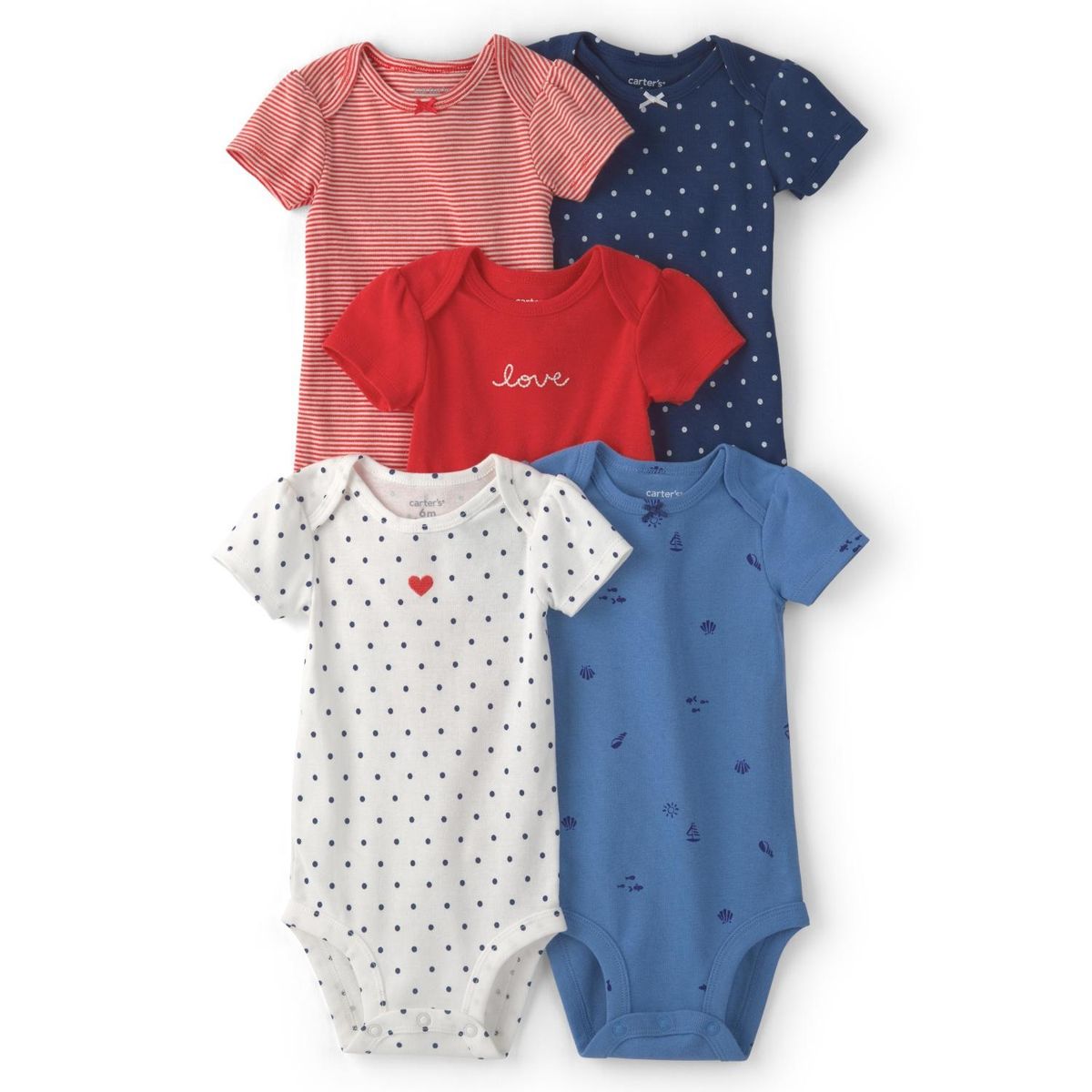 CARTER'S - Pack 5 Bodys Algodón Bebé Niña Carter's