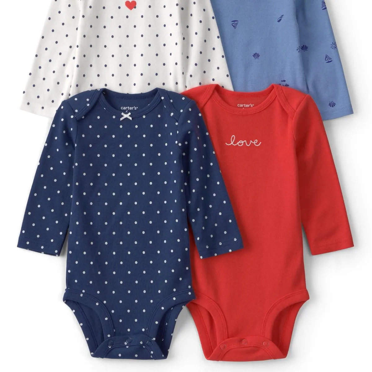 CARTER'S - Pack 4 Bodys Algodón Bebé Niña Carter's