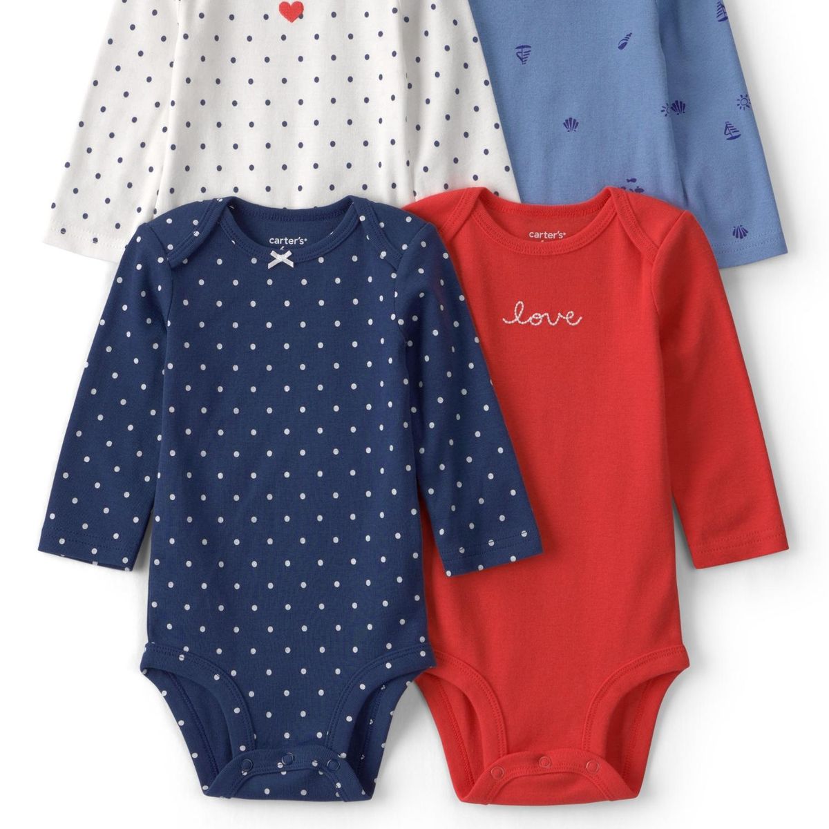 CARTER'S - Pack 4 Bodys Algodón Bebé Niña Carter's