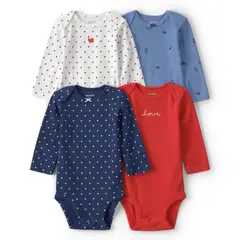 CARTER'S - Pack 4 Bodys Algodón Bebé Niña