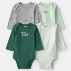 CARTER'S - Pack 4 Bodys Algodón Bebé Niño