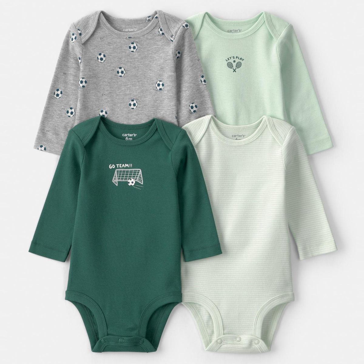 CARTER'S - Pack 4 Bodys Algodón Bebé Niño Carter's