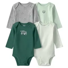 CARTER'S - Pack 4 Bodys Algodón Bebé Niño