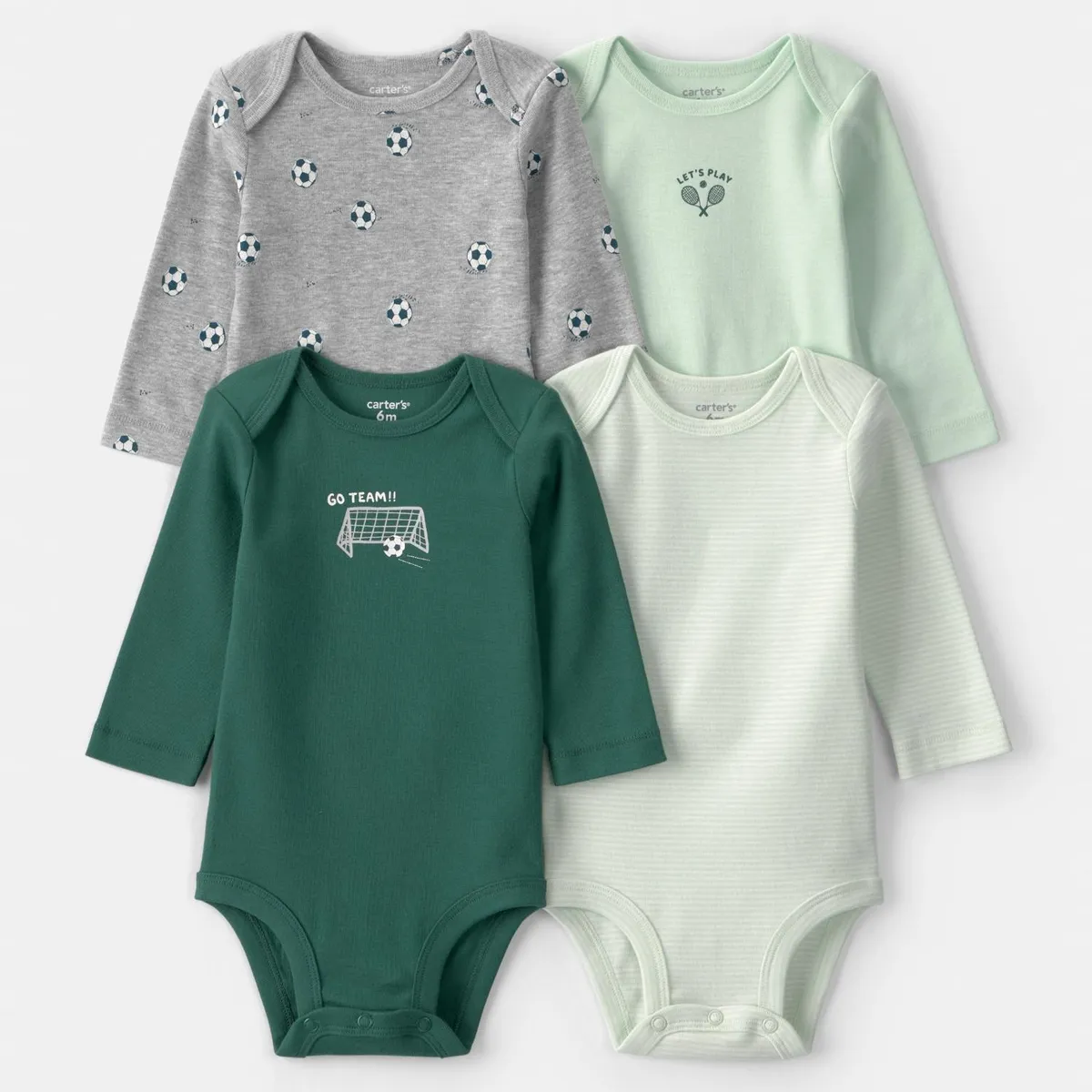 CARTER'S - Pack 4 Bodys Algodón Bebé Niño Carter's