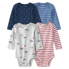 CARTER'S - Pack 4 Bodys Algodón Bebé Niño