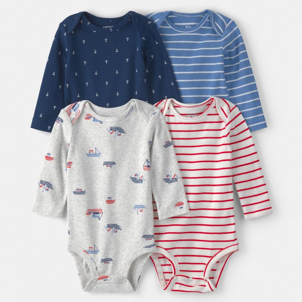 CARTER'S - Pack 4 Bodys Algodón Bebé Niño Carter's