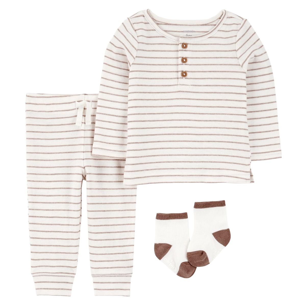 CARTER'S - Conjunto 3 Piezas Polera, Pantalón y Calcetines Bebé Niño Carter's