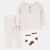 Conjunto 3 Piezas Polera, Pantalón y Calcetines Bebé Unisex