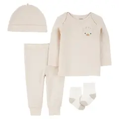 CARTER'S - Conjunto 4 Piezas Polera, Pantalón, Gorro Y Calcetines Bebé Unisex