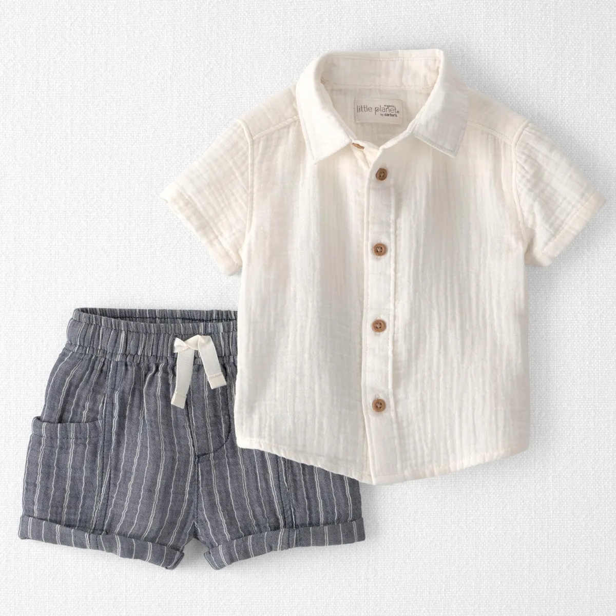 CARTER'S - Conjunto 2 Piezas Short y Camisa de Algodón Orgánico Bebé Niño Carter's