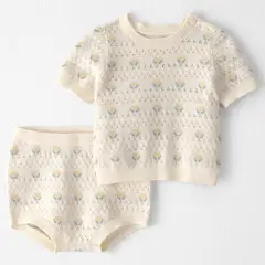 CARTER'S - Conjunto 2 Piezas Short y Polera Tejida de Algodón Orgánico Bebé Niña