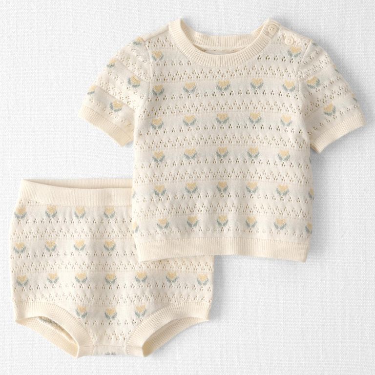 Conjunto 2 Piezas Little Planet Short y Polera Algodón Orgánico Bebe Niña Carter´s