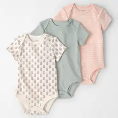 CARTER'S - Pack 3 Bodys de Algodón Orgánico Bebé Niña