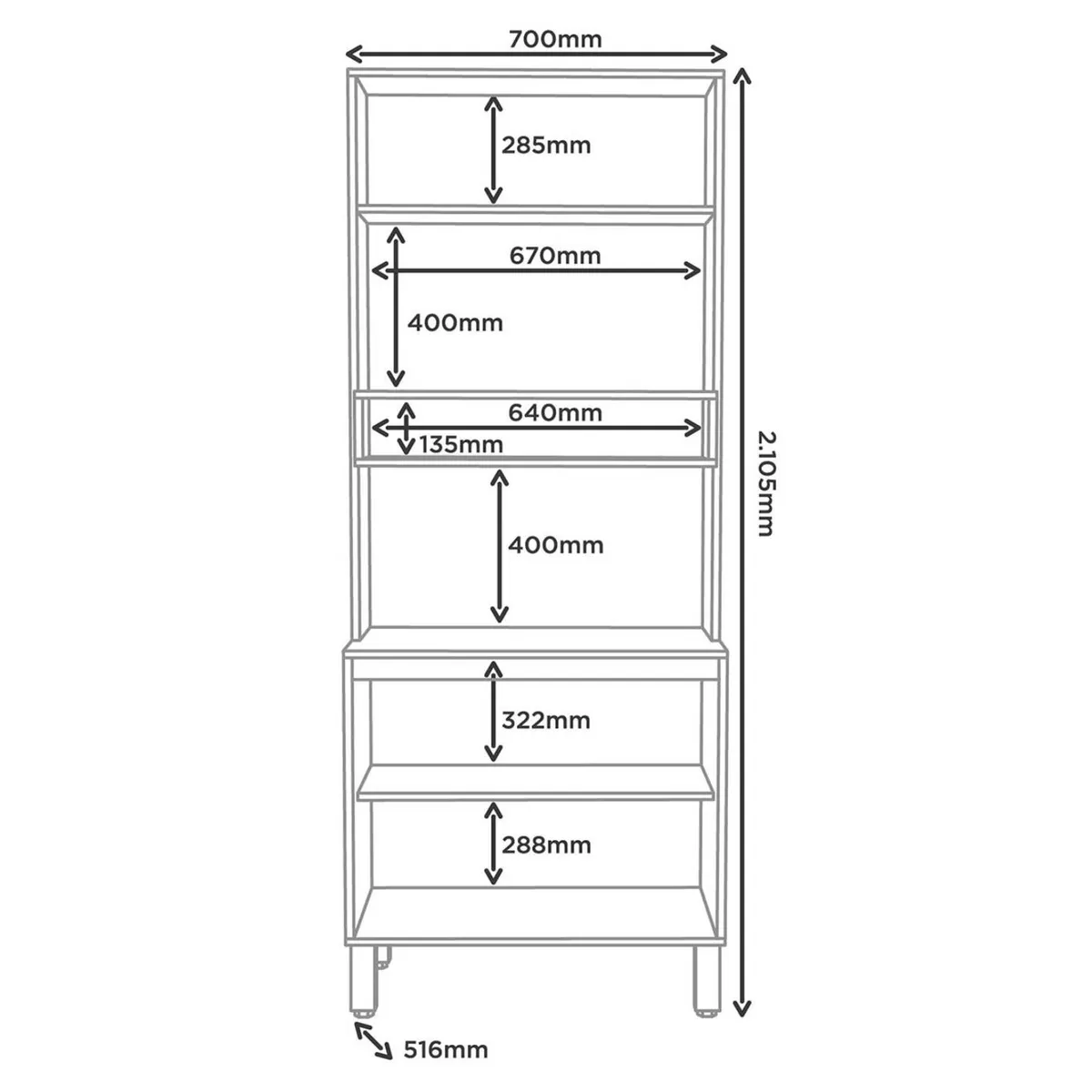 MICA - Mueble Cocina Microondas Camil Mica
