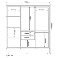 MICA - Clóset 6 Puertas Nativo