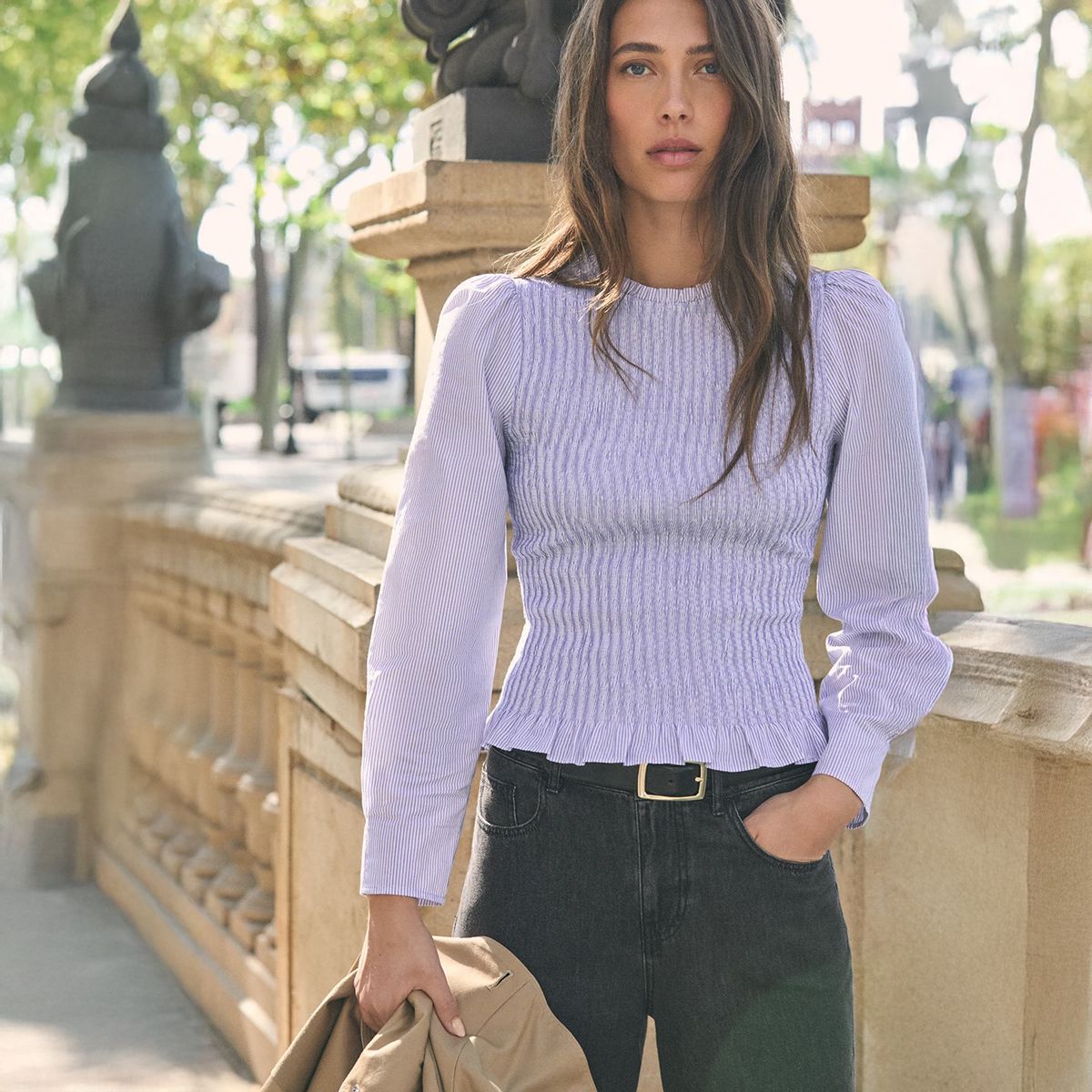 ESEOESE - Blusa Raya Panal Abeja 100% Algodón Mujer Eseoese