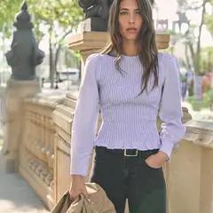 ESEOESE - Blusa Raya Panal Abeja 100% Algodón Mujer