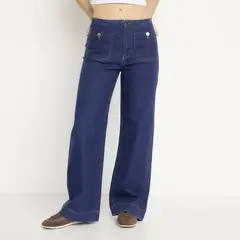 ONLY - Jeans Wide Leg Tio Alto Mujer