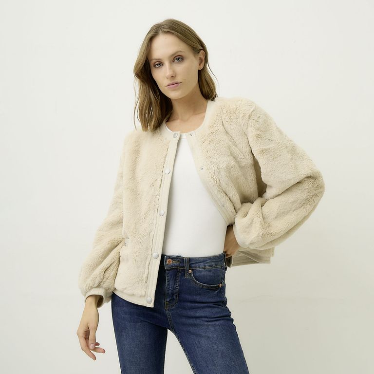 VERO MODA Chaqueta Efecto Pelo Mujer