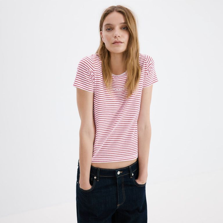 Polera Algodón Estampado Logo Mujer