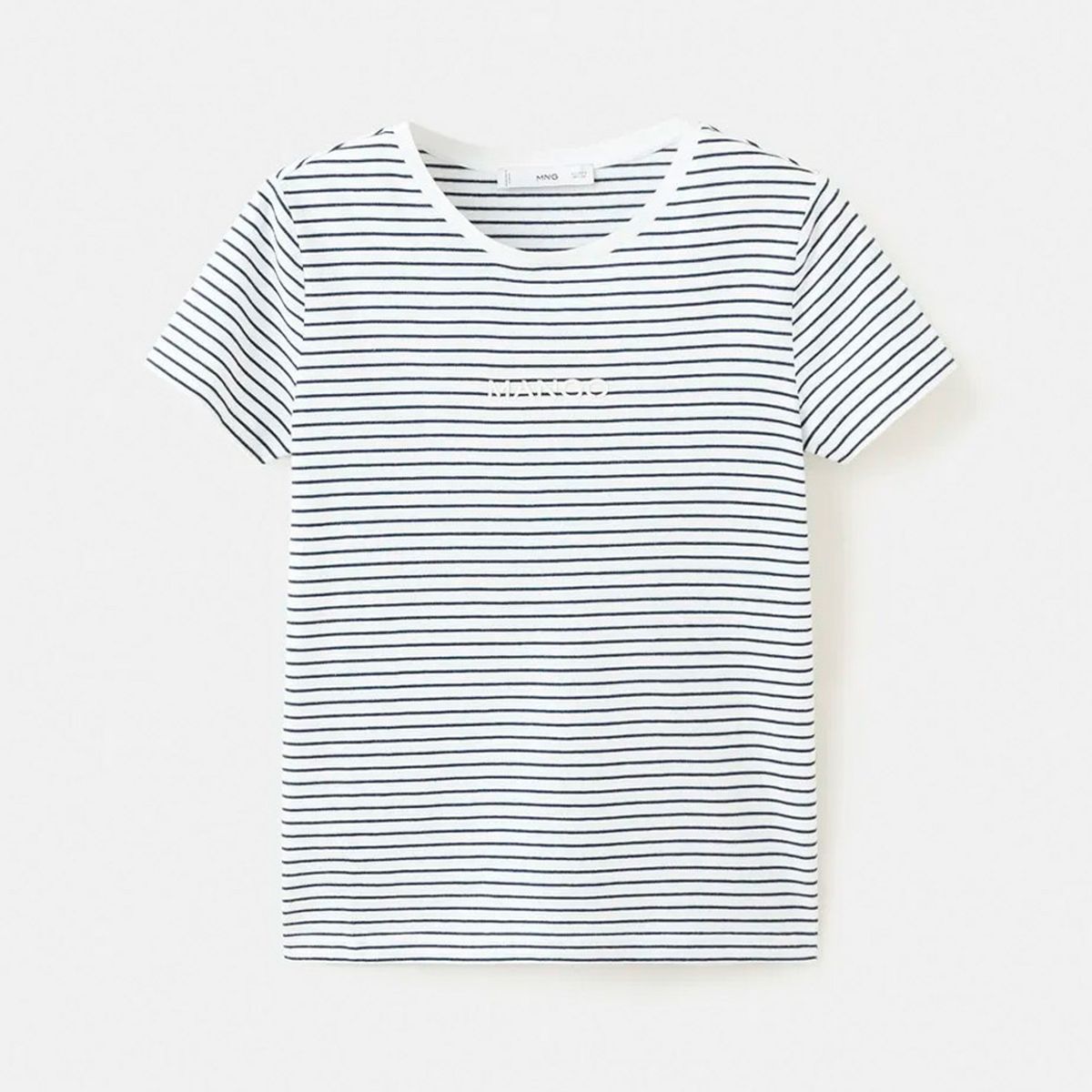 MANGO - Polera Algodón Estampado Logo Mujer Mango
