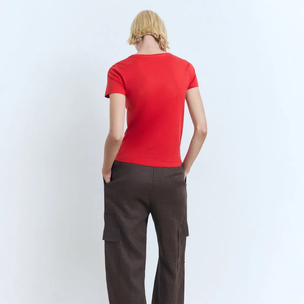 MANGO - Polera Algodón Logo Mujer Mango