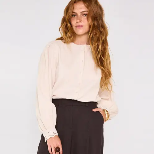 MAISON 123 - Blusa Manga Englobada 100% Algodón Mujer