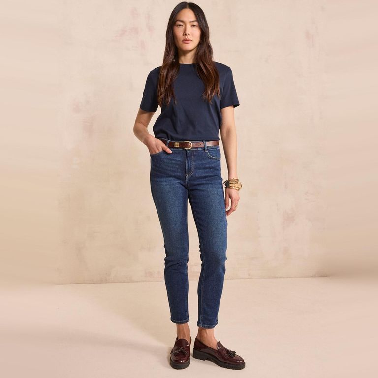 Jeans Wide Leg Algodón Mujer