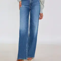 MAISON 123 - Jeans Wide Leg Algodón Mujer