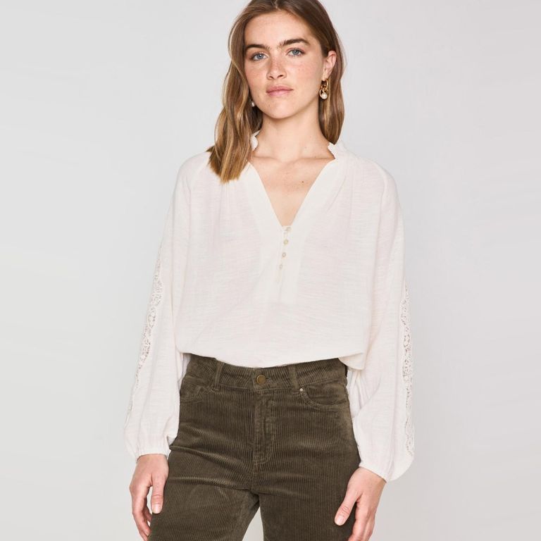Blusa Bordados 100% Algodón Mujer