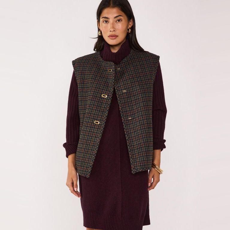 MAISON 123 Chaqueta Sin Mangas Lana Mujer