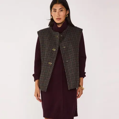 MAISON 123 - Chaqueta Sin Mangas Lana Mujer