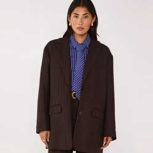 MAISON 123 - Blazer Rayas Lana Mujer