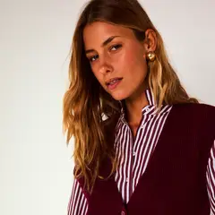 MAISON 123 - Chaleco Sin Mangas 100% Lana Mujer 123