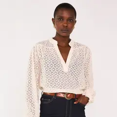 MAISON 123 - Blusa Broderie Algodón Mujer 123