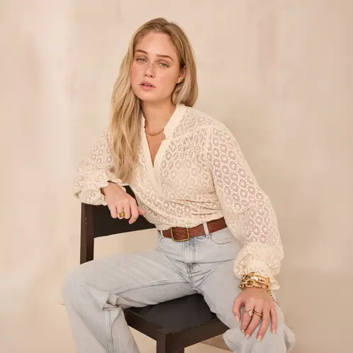 MAISON 123 - Blusa Broderie Algodón Mujer