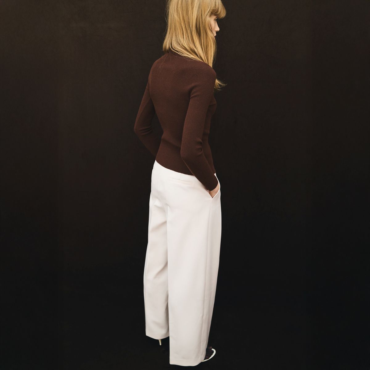 MANGO - Pantalón Pliegues Cremallera Mujer Mango