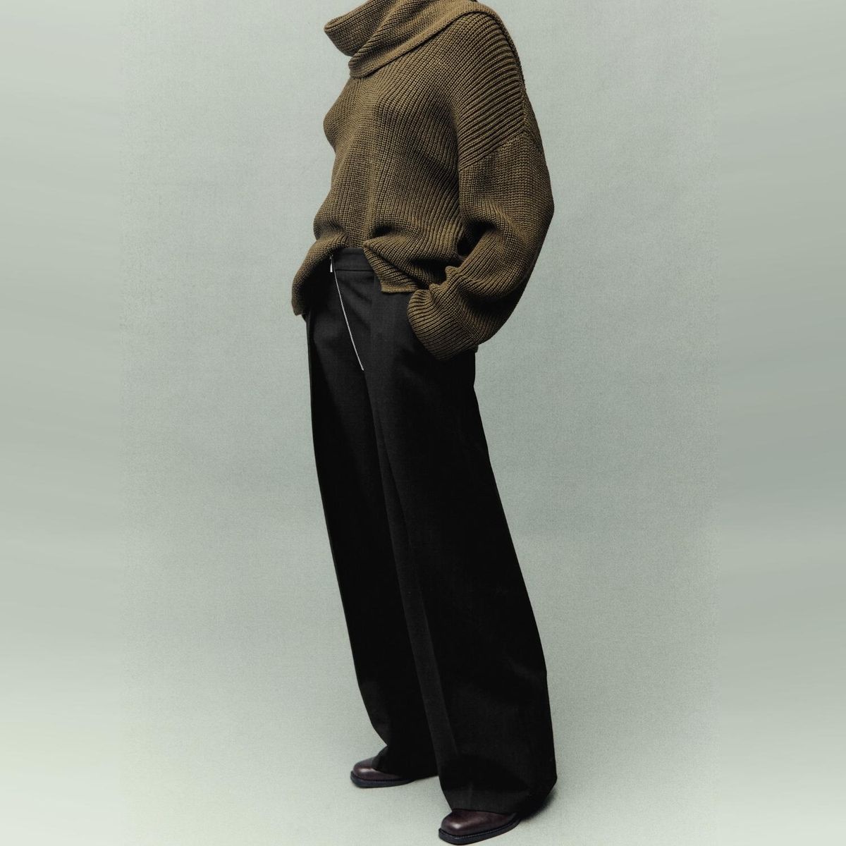 MANGO - Pantalón Pliegues Cremallera Mujer Mango