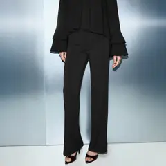 MANGO - Pantalón Punto Fino Cintura Elástica Mujer