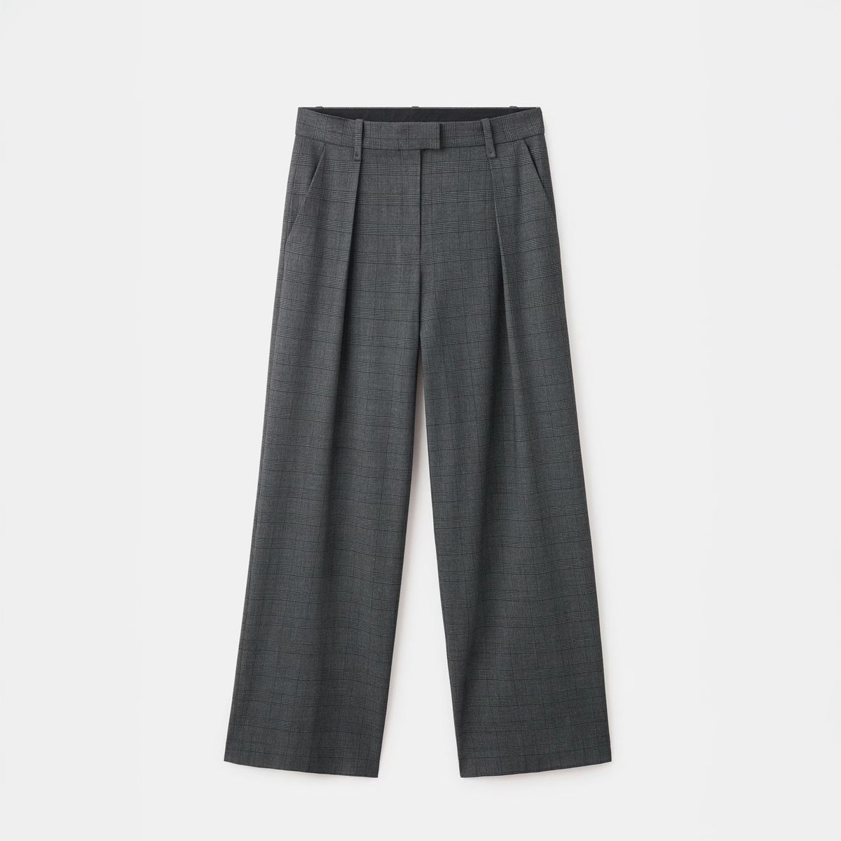 MANGO - Pantalón Traje Cuadros Pinzas Mujer Mango