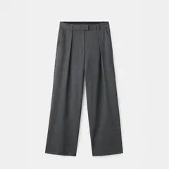 MANGO - Pantalón Traje Cuadros Pinzas Mujer