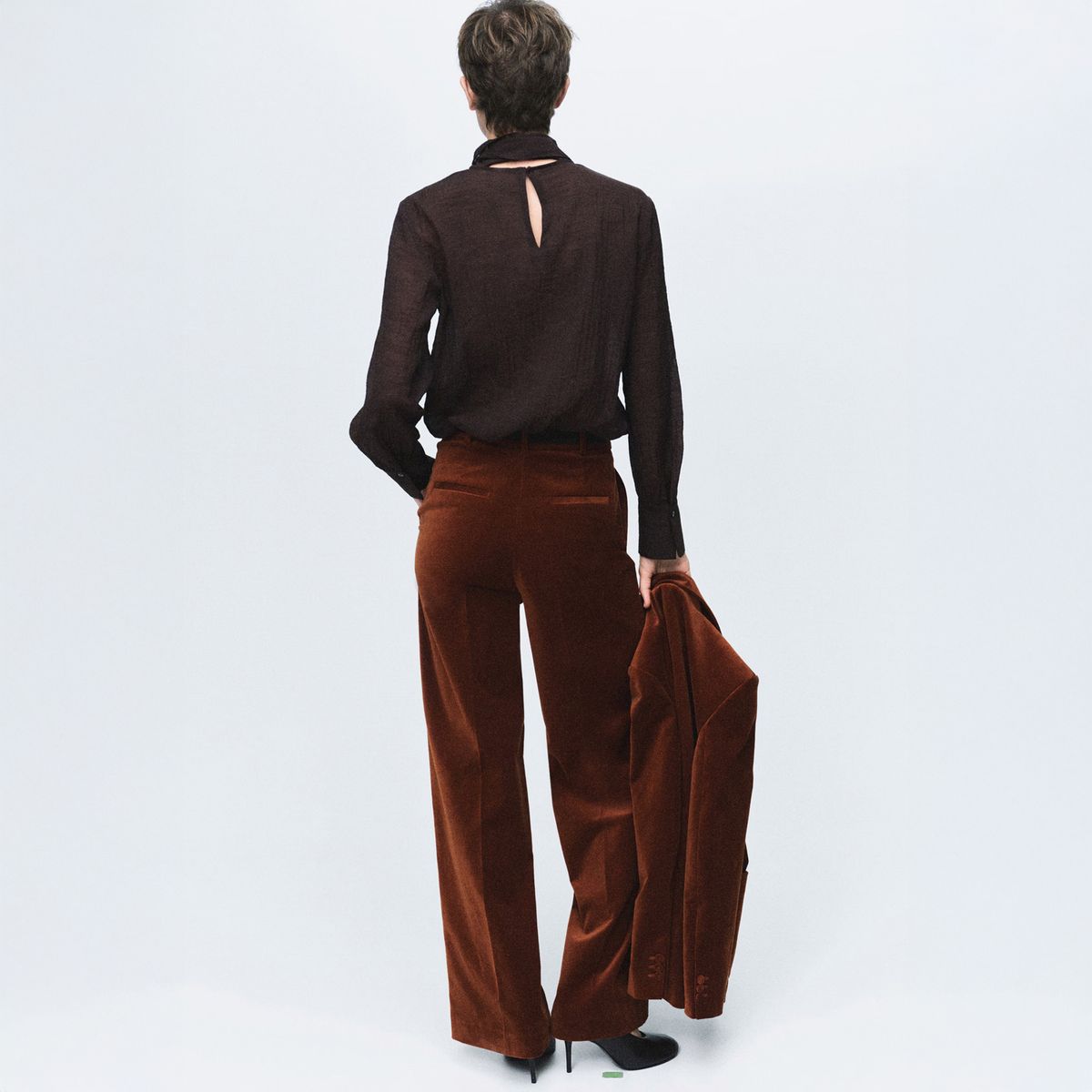 MANGO - Pantalón Traje Terciopelo Mujer Mango